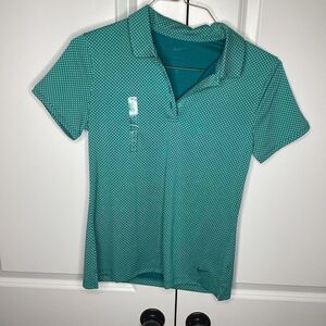 NWT Ladies‎ Nike Drifit Golf Tennis Polo small Teal Green